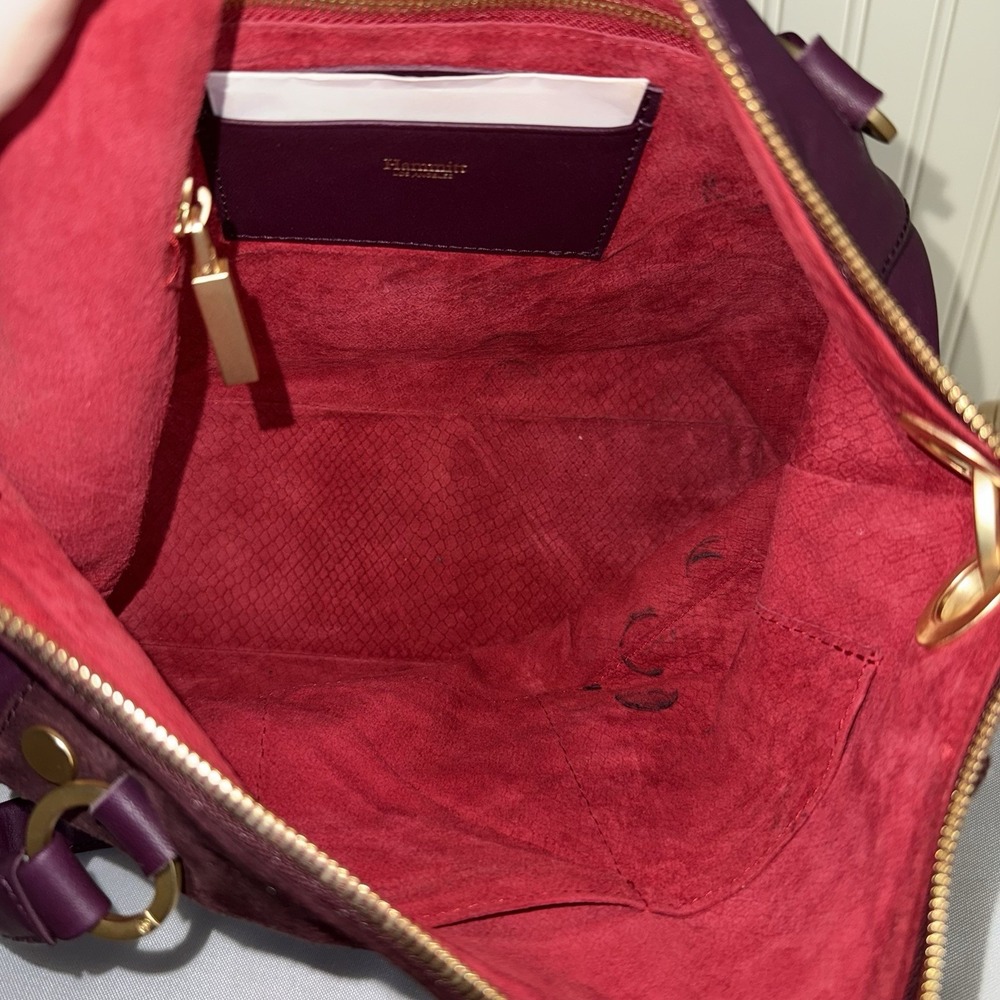 Hammitt Los Angeles Daniel Medium Purple Gold Leather Crossbody Bag Purse EUC - Picture 8 of 16